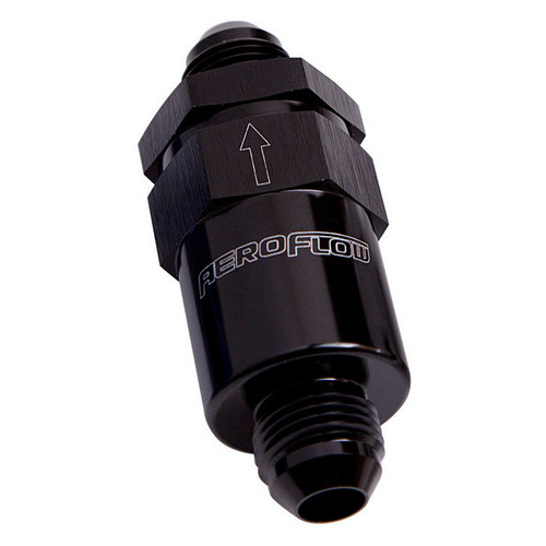 Aeroflow BILLET FUEL FILTER -8AN BLACK 30 MICRON BRONZE FILTER