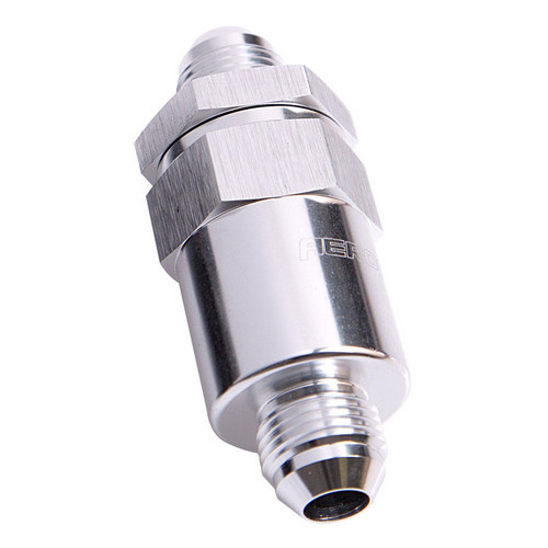 Aeroflow BILLET FUEL FILTER -8AN SILVER 30 MICRON BRONZE FILTER