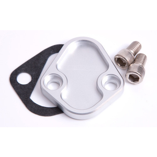 Aeroflow BILLET FUEL PUMP BLOCK OFF PLASILVER CHRY SB BB SBF WINDSOR