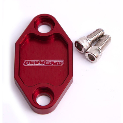 Aeroflow BILLET FUEL PUMP BLOCK OFF PLATE RED SUITS HOLDEN 308