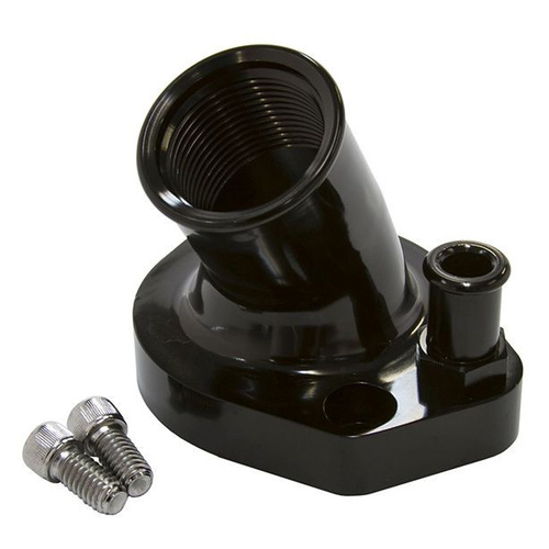 Aeroflow BILLET THERMOSTAT HOUSING BLACK SUITS 45 DEG WINDSOR