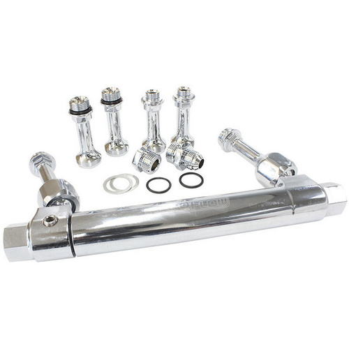 Aeroflow ADJUSTABLE FUEL LOG BG HOLLEY CHROME 1 & 2 METERING BLOC