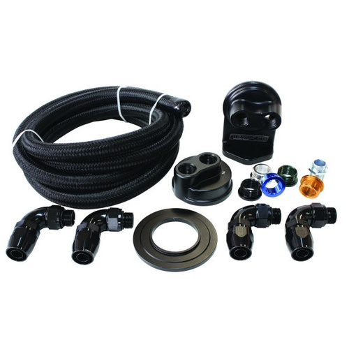 Aeroflow Billet Oil Filter Remote MountKit Single Filter Kit -10 hoseAF 64-2042