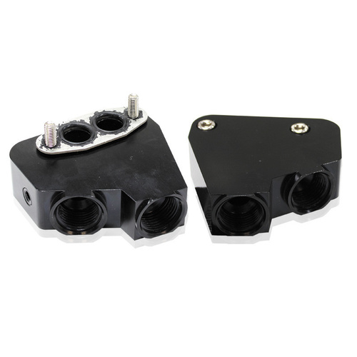 Aeroflow LS OIL COOLER ADAPTER -10ORB PORTS BLACK Vt-vz Use 64-2184