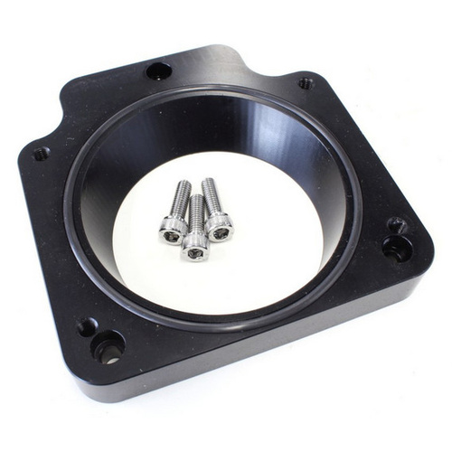 Aeroflow LS CHEV 4 TO 3 BOLT THROTTLE BODY TO MANIFOLD ADAPTOR BLACK