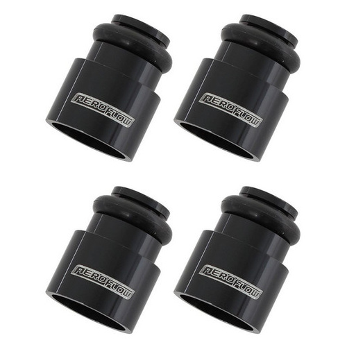 Aeroflow ID INJECTOR ADAPTER SHORT SUIT 14MM FUEL RAIL BLACK 4pk
