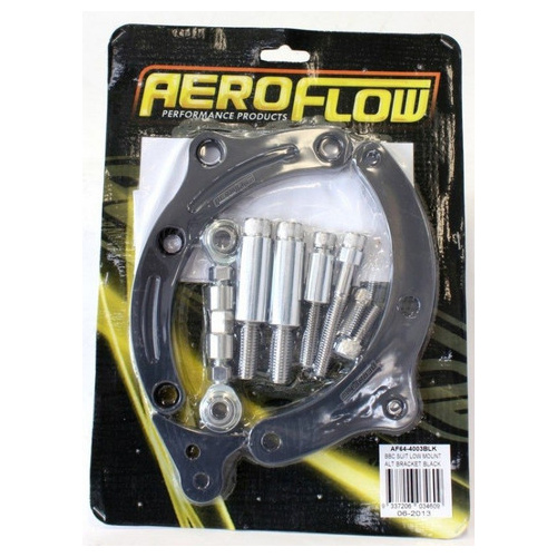 Aeroflow BBC SUIT LOW MOUNT ALT BRACK P/SIDE SHORT PUMP - BLACK