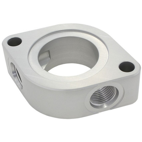 Aeroflow CHEV THERMOSTAT WATER NECK SPACER WITH 2 X -8ORB AUX PORT
