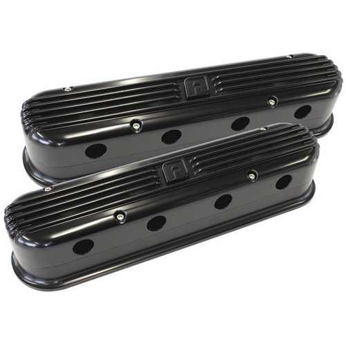 Aeroflow LS CHEV BILLET RETRO BLACK VALVE COVERS LS2 AND LS3 COIL