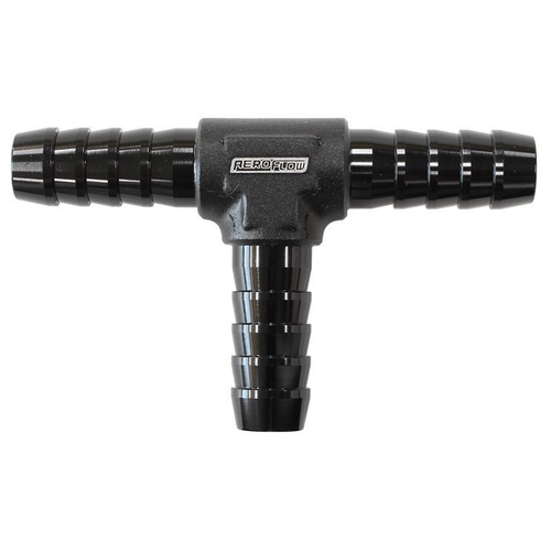 Aeroflow ALUMINIUM T PIECE 4MM / 5/32'' BLACK TEE PIECE