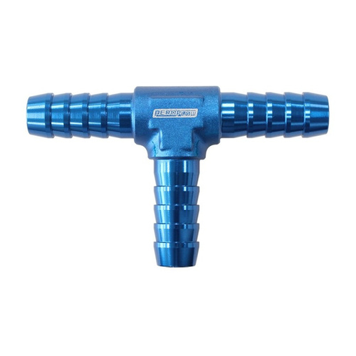 Aeroflow ALUMINIUM T PIECE 6MM / 1/4'' BLUE TEE PIECE