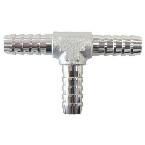 Aeroflow ALUMINIUM T PIECE 10MM / 3/8'' SILVER TEE PIECE