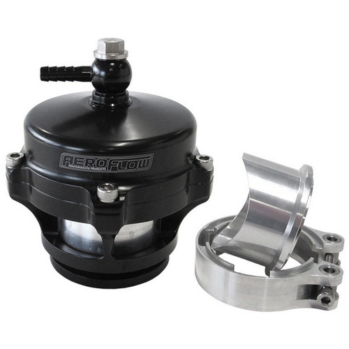 Aeroflow 50mm BLOW OFF VALVE BLACK FINISH V-BAND WELD-ON FLANGE