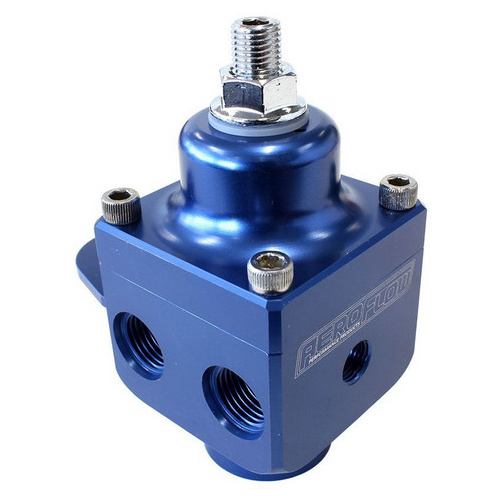 Aeroflow 4 PORT FUEL PRESSURE REGULATORBLUE CARB 1600+ HP 4-12PSI
