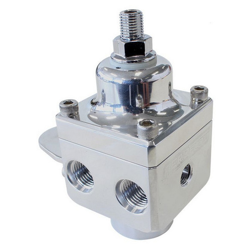 Aeroflow 4 PORT FUEL PRESSURE REGULATORPOLISHED CARB 1600+HP 4-12 PSI