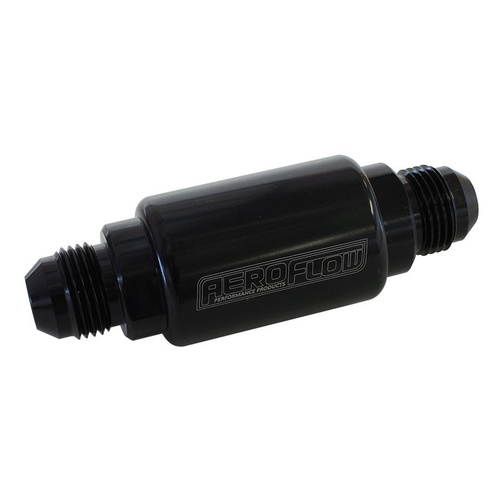 Aeroflow AEROFLOW FILTER 40 MICRON BLACK -8AN 1.25'' x 3'' NOTES