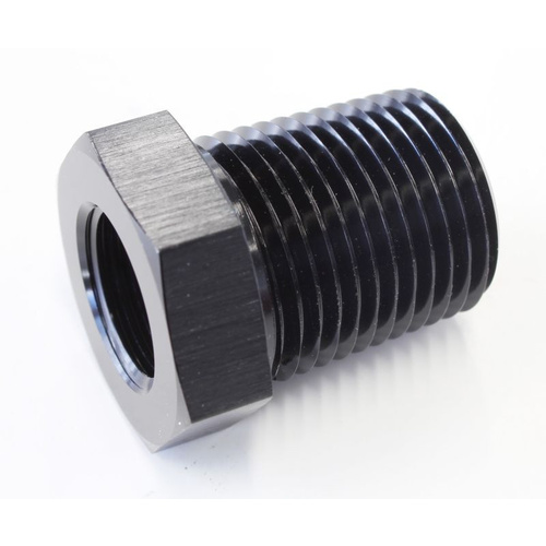 Aeroflow TEMPERATURE PROBE ADAPTER BLACK 1/2'' MALE 5/8'' FEMALE