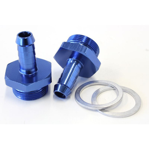 Aeroflow HOLLEY INLET FITTING 3/8'' BARBBLUE 7/8'' X 20 TO 3/8'' BARB