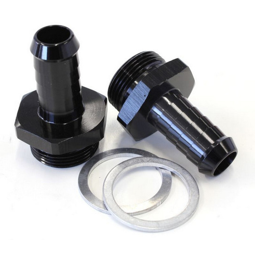 Aeroflow HOLLEY INLET FITTING 1/2'' BARBBLACK 7/8'' X 20 TO 3/8'' BARB