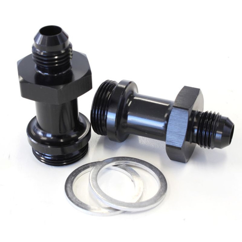 Aeroflow HOLLEY INLET FITTING -6AN BLACK 7/8'' X 20 TO -6AN LONG
