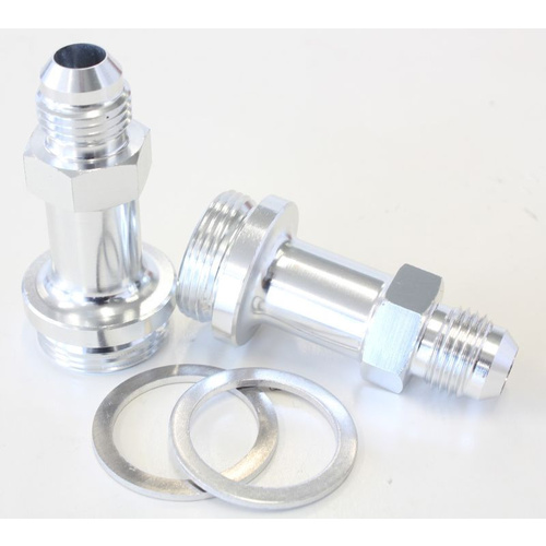 Aeroflow HOLLEY INLET FITTING -6AN SILVER 7/8'' X 20 TO -6AN LONG