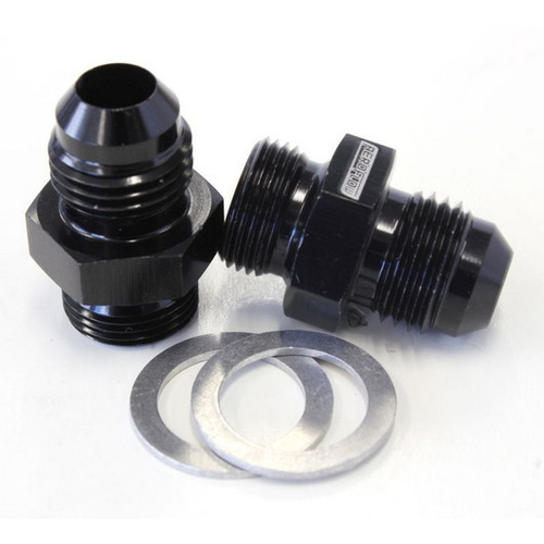 Aeroflow BG / DEMON INLET FITTING -6AN BLACK 9/16'' X 24 TO -6AN SHORT