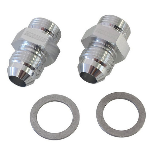 Aeroflow BG / DEMON INLET FITTING -6AN SILVER 9/16'' X 24 TO -6AN SHOR