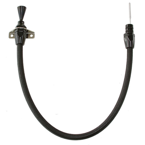 Aeroflow GM POWERGLIDE TRANS DIP STICK FIREWALL MOUNT BLACK FINISH