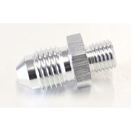 Aeroflow METRIC M8 X 1.0MM TO -4AN SILVER MALE M8X1.0MM TO -4AN