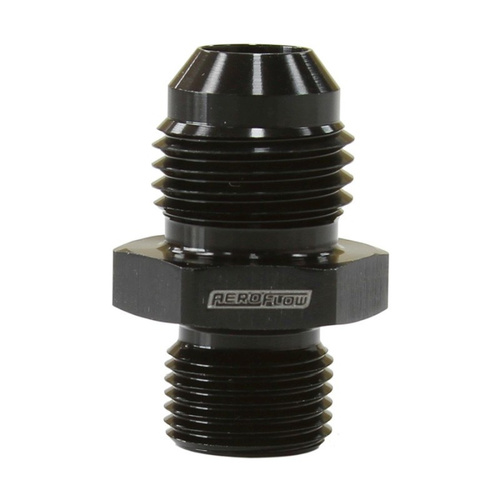 Aeroflow METRIC M12 X 1.0MM TO -6AN BLACK MALE M12X1.0MM TO -6AN