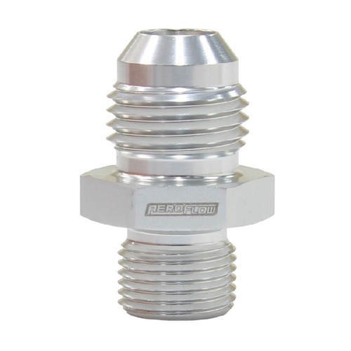 Aeroflow METRIC M12 X 1.0MM TO -6AN SILVER MALE M12X1.0MM TO -6AN