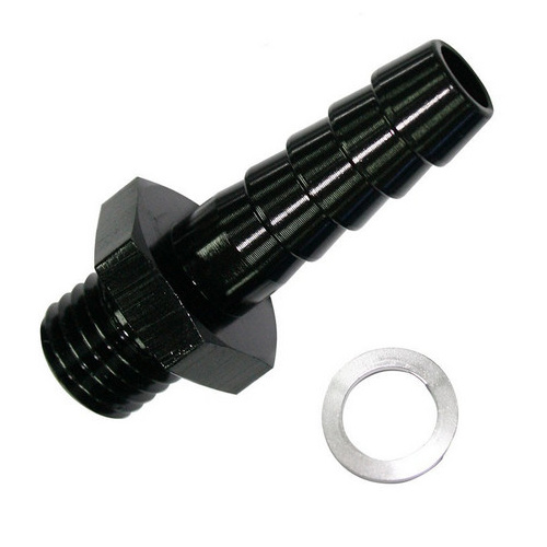 Aeroflow Male 10mm X 1.00mm To 8mm Barb Black