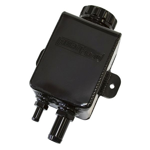 Aeroflow FABRICATED P/STEER TANK SQUARE-10 & -6ORB PORTS BLACK