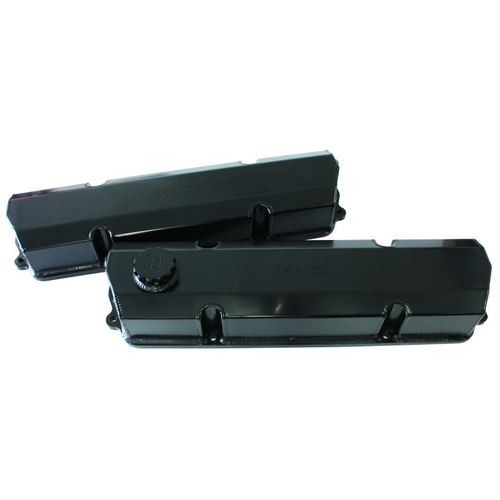 Aeroflow FABRICATED VALVE COVERS BLACK suit HOLDEN V8 EARLY