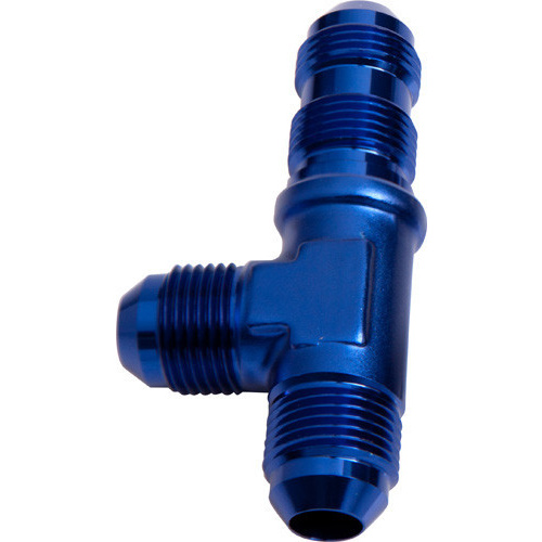 Aeroflow MALE -8AN TEE BULKHEAD ON RUN BLUE MALE -8AN NUT SEPERATE