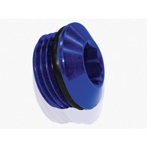 Aeroflow ORB SLIMLINE PORT PLUG -12AN BLUE FINSH