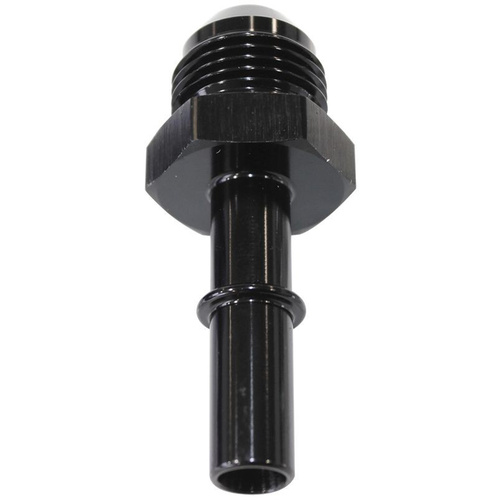 Aeroflow EFI FUEL FITTING -6 PUSH IN TO 5/16 MALE HARD TUBE Black