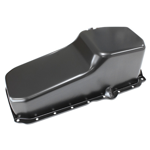 Aeroflow STOCK OIL PAN SBC LATE '86 ON RH/SIDE DIPSTICK BLACK