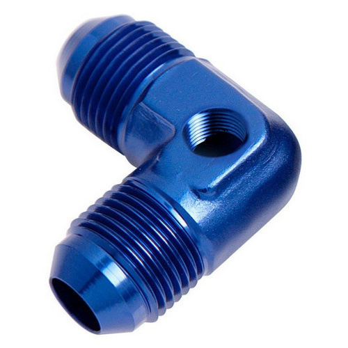 Aeroflow 90 DEG UNION -6AN WITH 1/8'' PORT BLUE