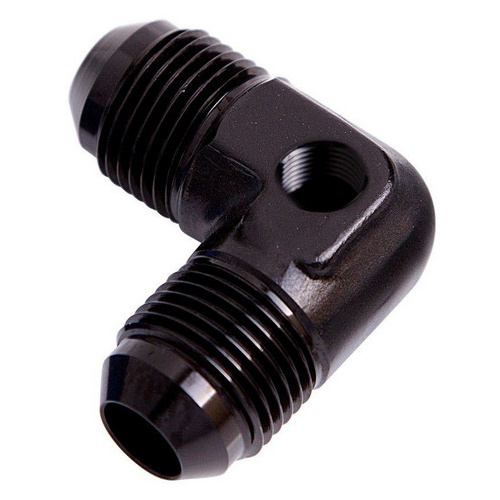 Aeroflow 90 DEG UNION -6AN WITH 1/8'' PORT BLACK