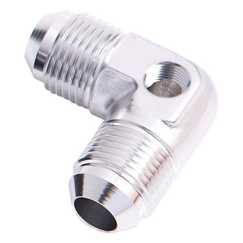 Aeroflow 90 DEG UNION -6AN WITH 1/8'' PORT SILVER