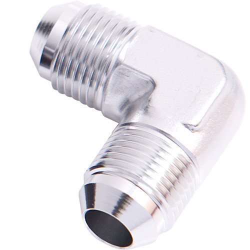 Aeroflow MALE FLARE UNION 90 DEG -6AN SILVER MALE TO MALE 90 DEG