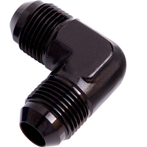 Aeroflow MALE FLARE UNION 90 DEG -8AN BLACK MALE TO MALE 90 DEG