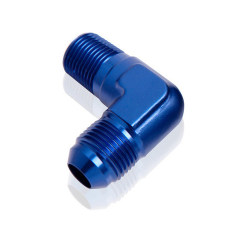 Aeroflow MALE 90 DEG 3/4'' NPT TO -16AN BLUE MALE NPT TO AN 90 DEG