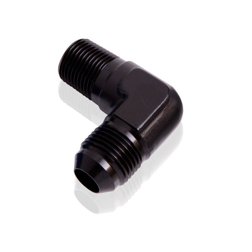 Aeroflow MALE 90 DEG 3/4'' NPT TO -16AN BLACK MALE NPT TO AN 90 DEG