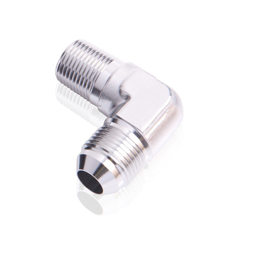 Aeroflow MALE 90 DEG 3/4'' NPT TO -16AN SILVER MALE NPT TO AN 90 DEG