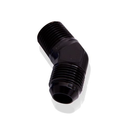 Aeroflow MALE 45 DEG 3/8'' NPT TO -10AN BLACK MALE NPT TO AN 45 DEG