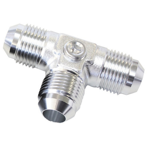 Aeroflow MALE FLARE TEE -6AN WITH 1/8'' PORT SILVER ALL SIDES MALE AN