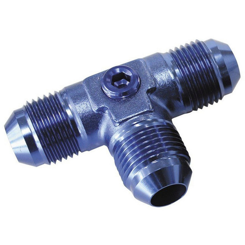 Aeroflow MALE FLARE TEE -8AN WITH 1/8'' PORT BLUE ALL SIDES MALE AN