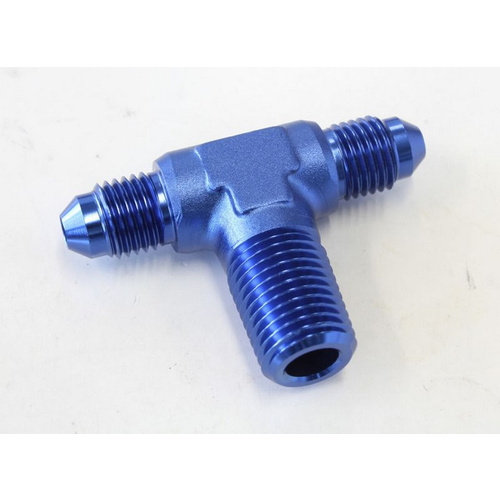 Aeroflow TEE -4AN WITH 1/4'' NPT ON SIDEBLUE AN TEE WITH NPT ON SIDE